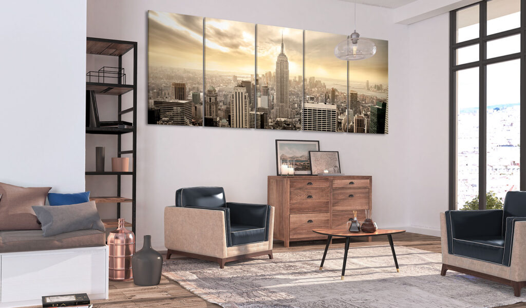 Schilderij - New York: View on Manhattan - Afbeelding 2