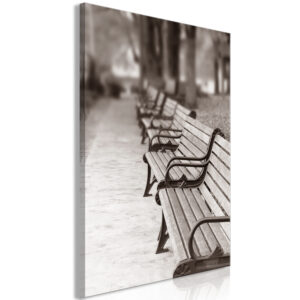 Schilderij - Park Benches (1 Part) Vertical