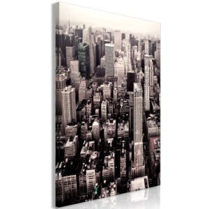 Schilderij - Manhattan In Sepia (1 Part) Vertical