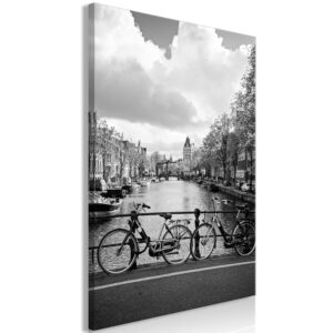 Schilderij - Bikes On Bridge (1 Part) Vertical