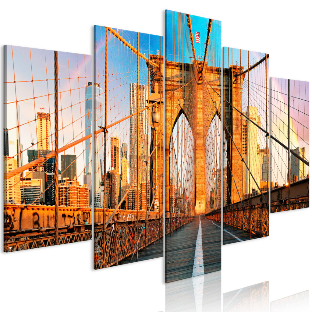 Schilderij - Bridge to Happiness (5 Parts) Wide