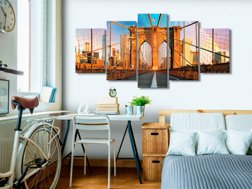 Schilderij - Bridge to Happiness (5 Parts) Wide - Afbeelding 2