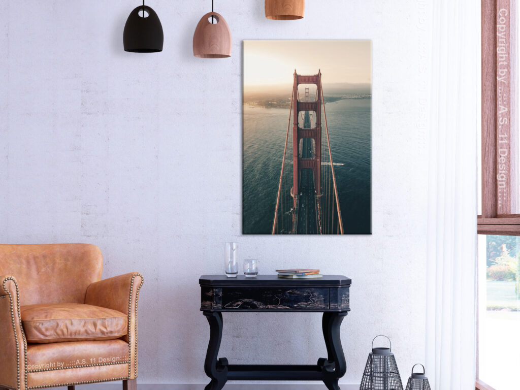 Schilderij - Golden Gate Bridge (1 Part) Vertical - Afbeelding 2