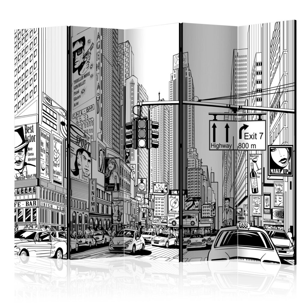 Vouwscherm - Street in New York city II [Room Dividers]