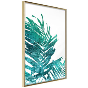 Teal Palm on White Background