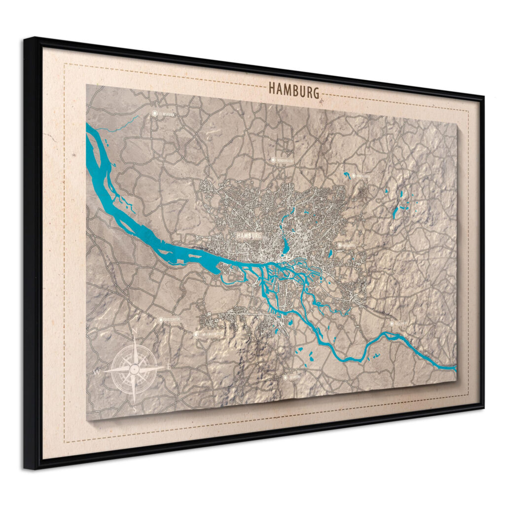 Raised Relief Map: Hamburg