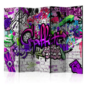 Vouwscherm -  Purple Graffiti [Room Dividers]