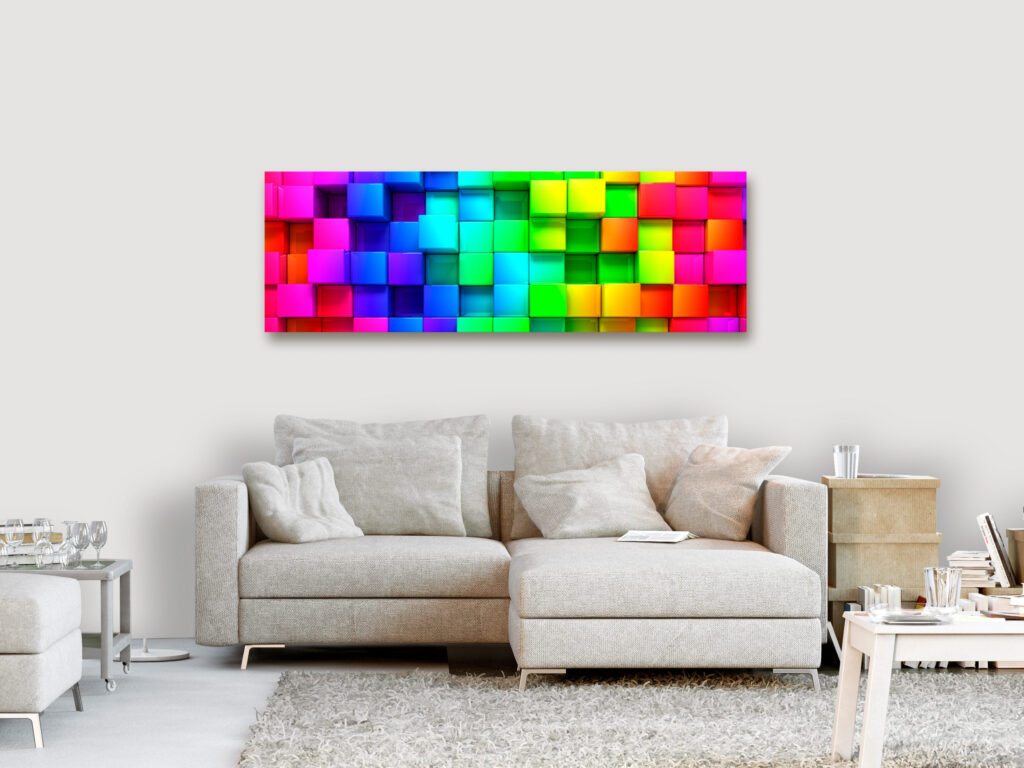 Schilderij - Colourful Cubes (1 Part) Narrow - Afbeelding 2