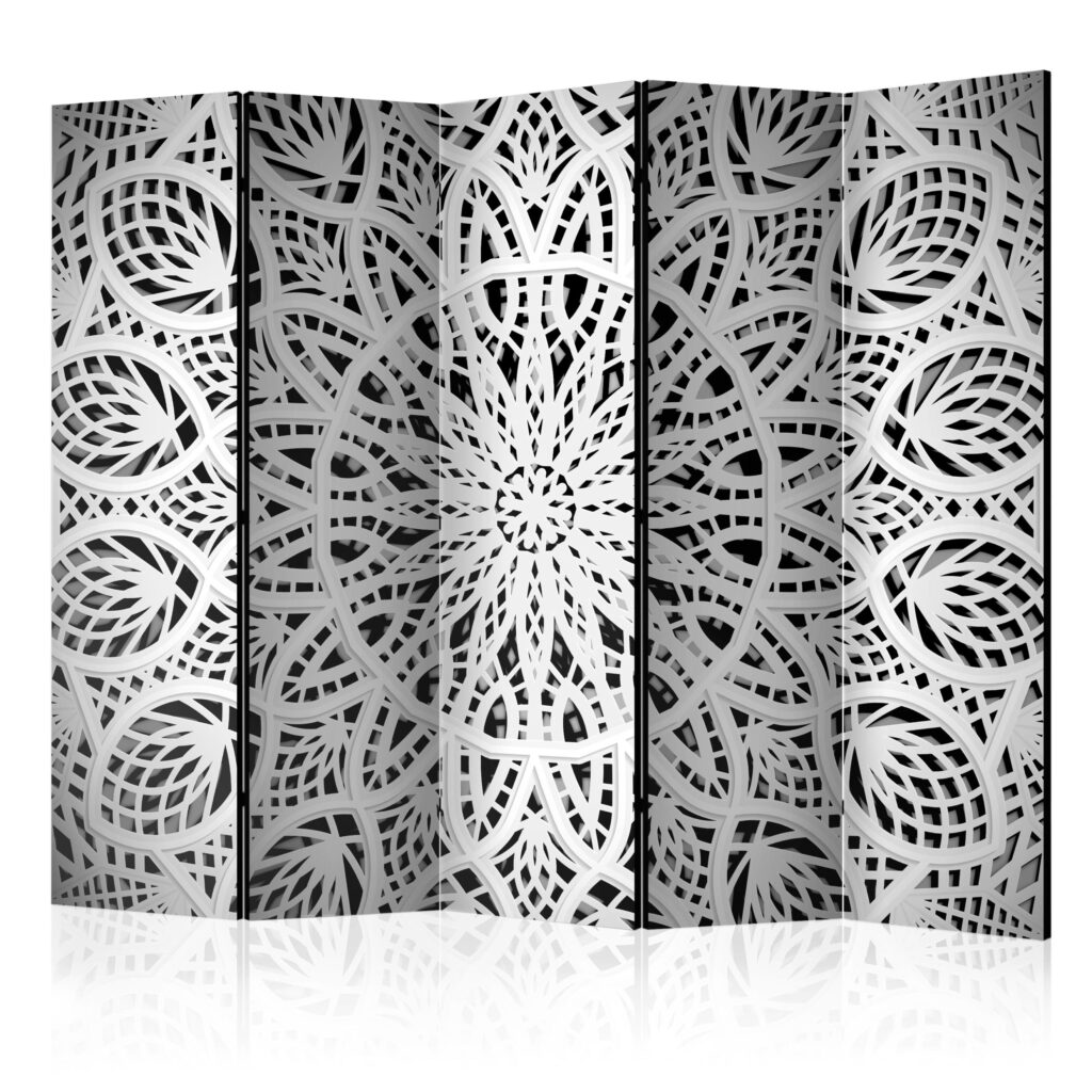 Vouwscherm - White Mandala II [Room Dividers]