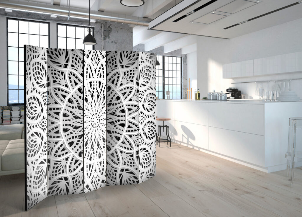 Vouwscherm - White Mandala II [Room Dividers] - Afbeelding 2