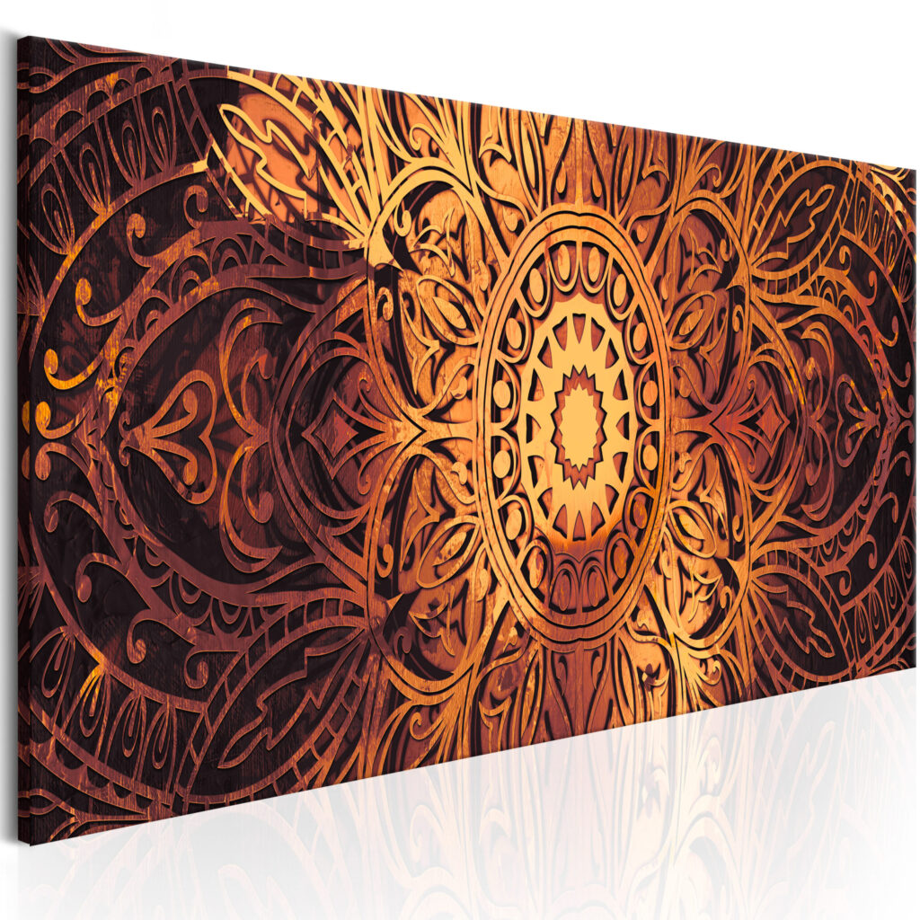Schilderij - Amber Mandala