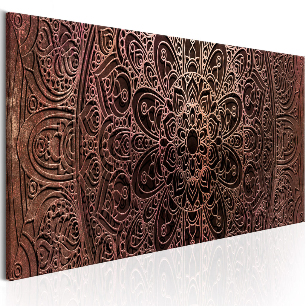 Schilderij - Mandala: Amber Silence
