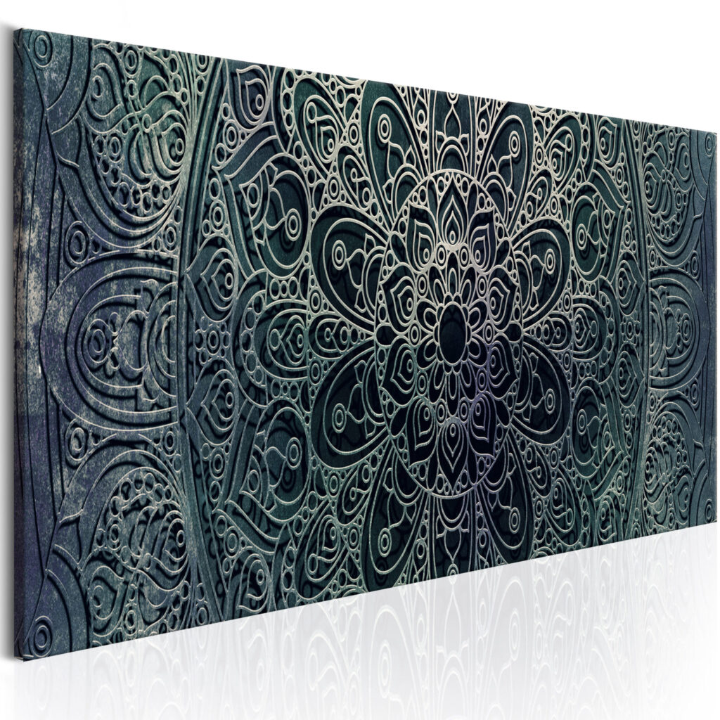 Schilderij - Mandala: Malachite Calm