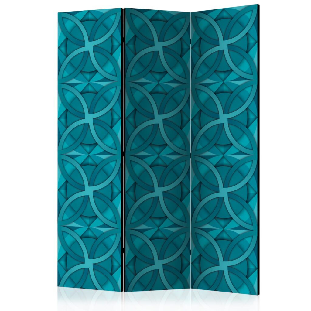 Vouwscherm - Geometric Turquoise [Room Dividers]