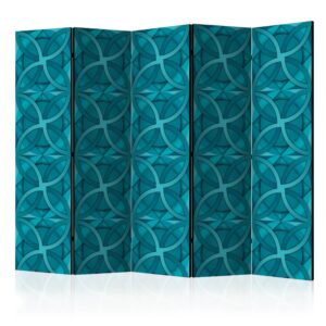 Vouwscherm - Geometric Turquoise II [Room Dividers]