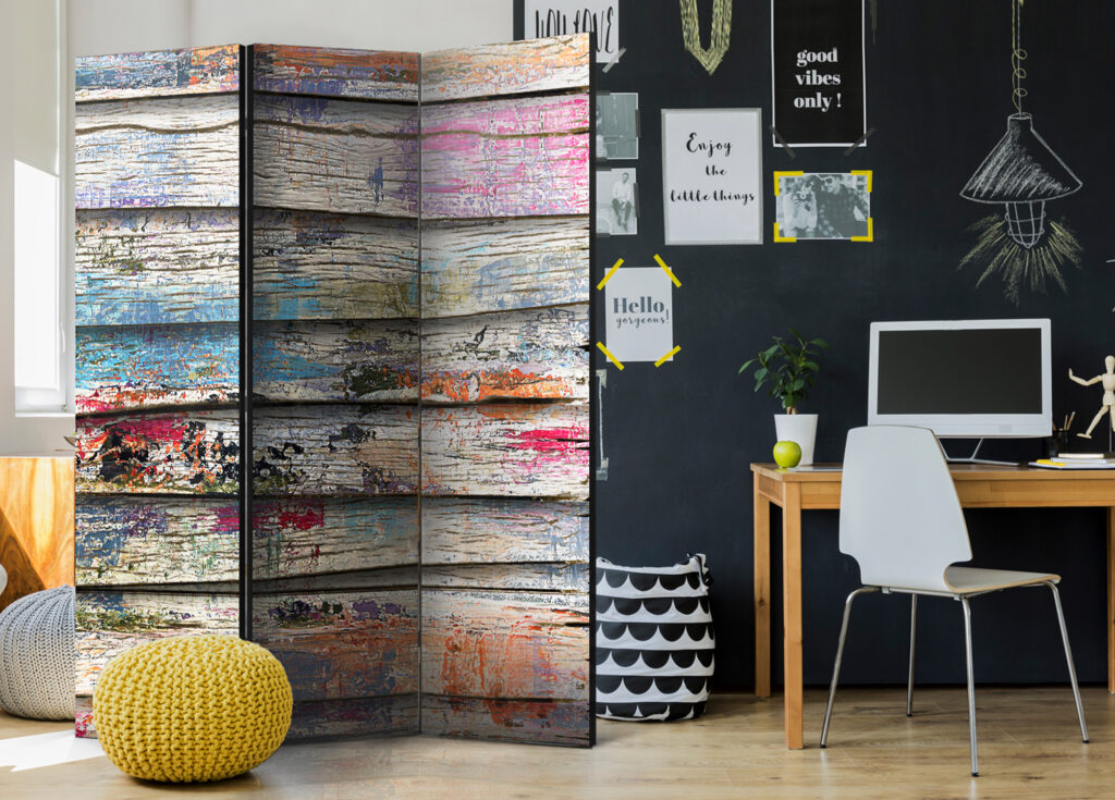 Vouwscherm - Colourful Wood [Room Dividers] - Afbeelding 2