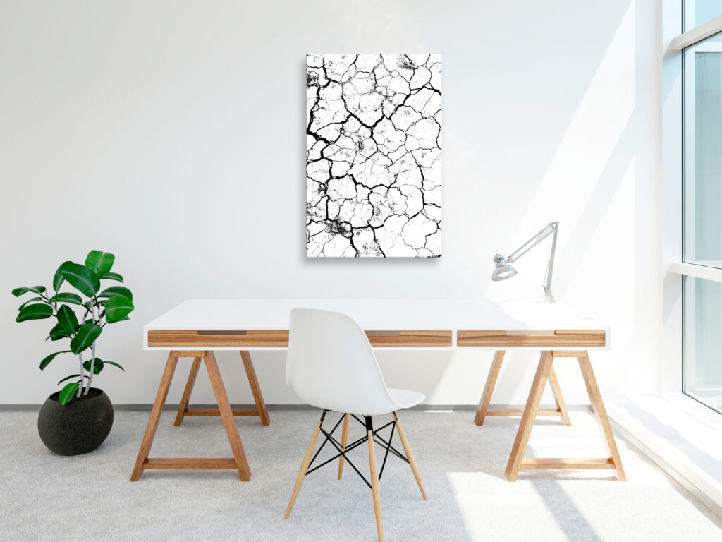 Schilderij - Cracked Earth (1 Part) Vertical - Afbeelding 2