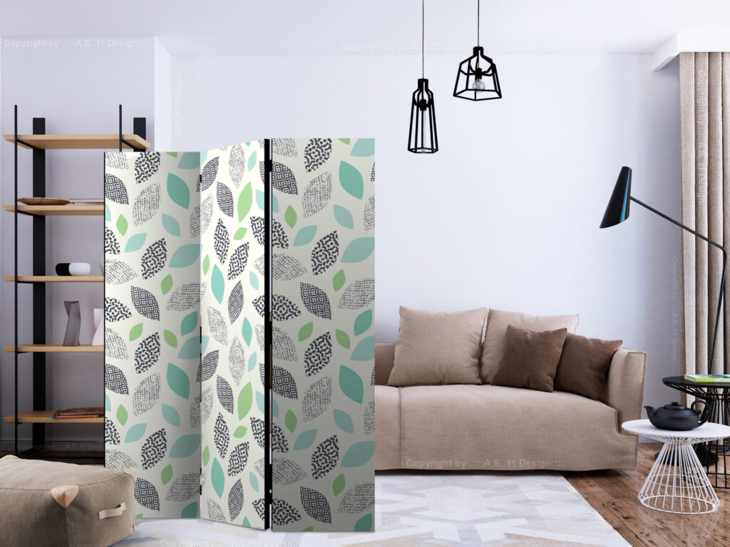Vouwscherm - Patterned Leaves [Room Dividers] - Afbeelding 2
