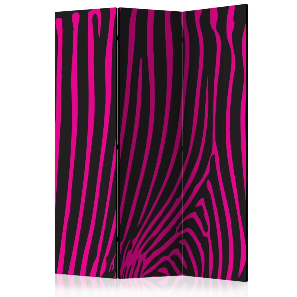 Vouwscherm - Zebra pattern (violet) [Room Dividers]