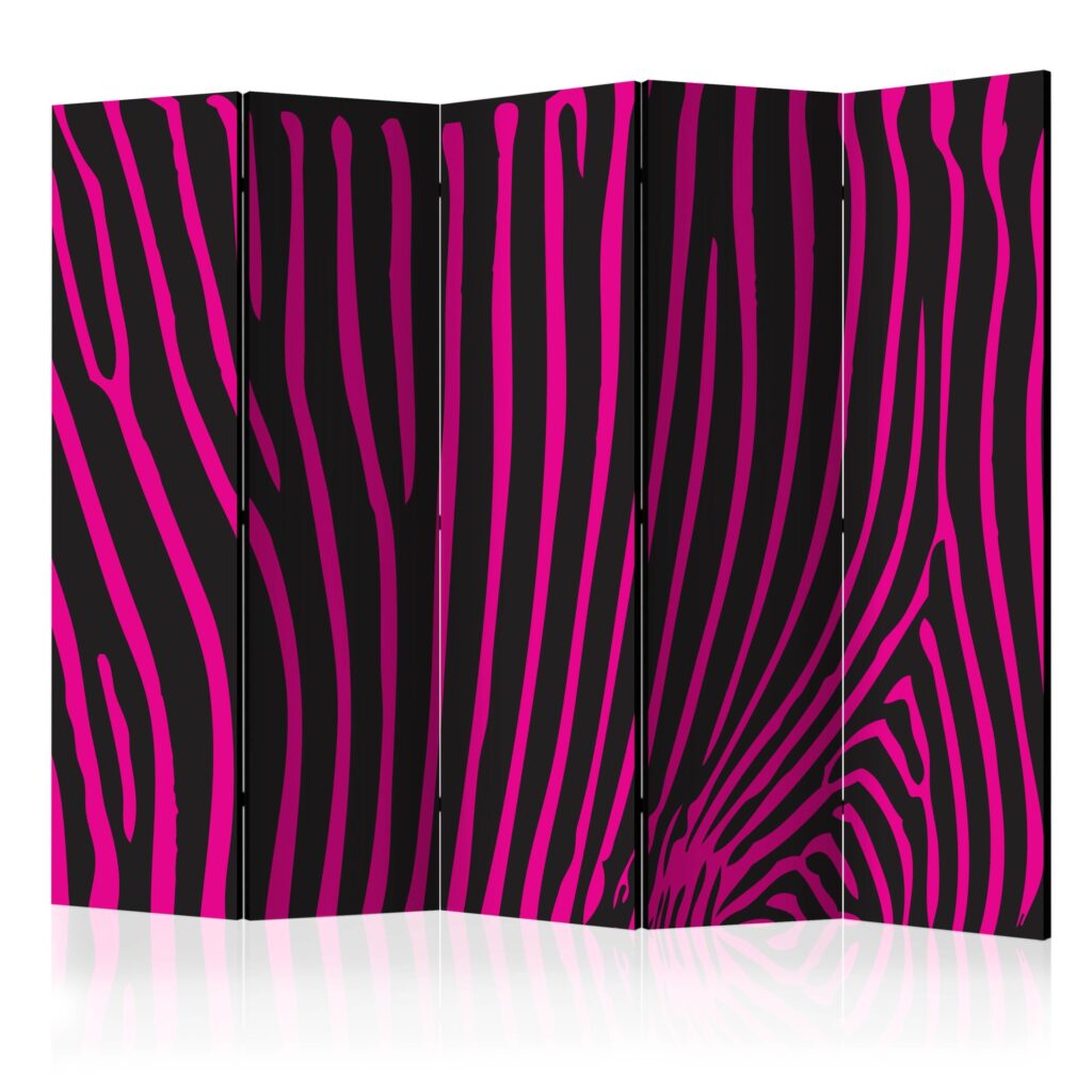 Vouwscherm - Zebra pattern (violet) II [Room Dividers]