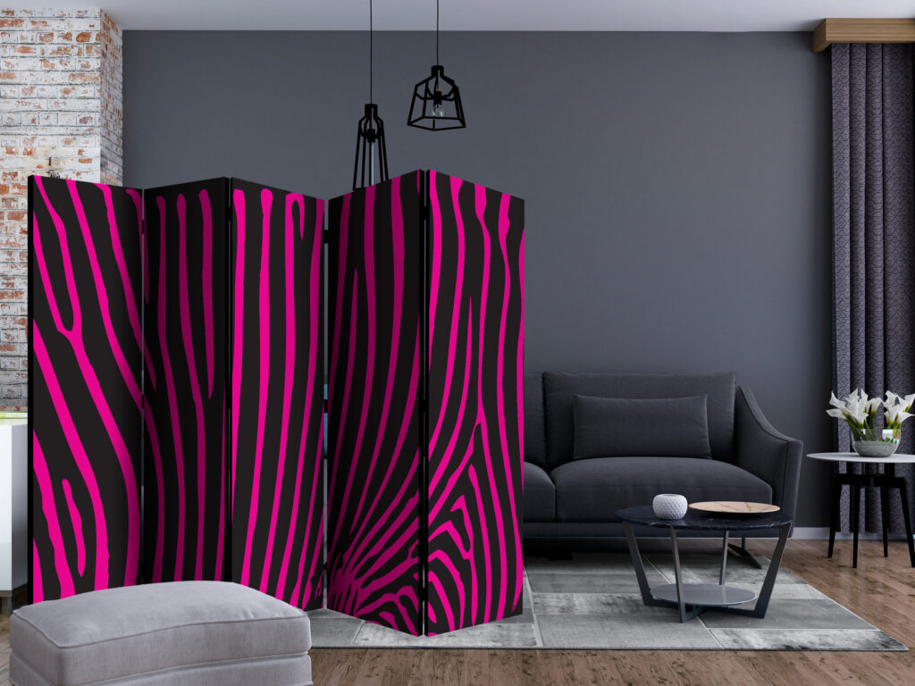 Vouwscherm - Zebra pattern (violet) II [Room Dividers] - Afbeelding 2