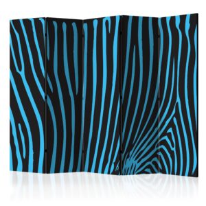 Vouwscherm - Zebra pattern (turquoise) II [Room Dividers]