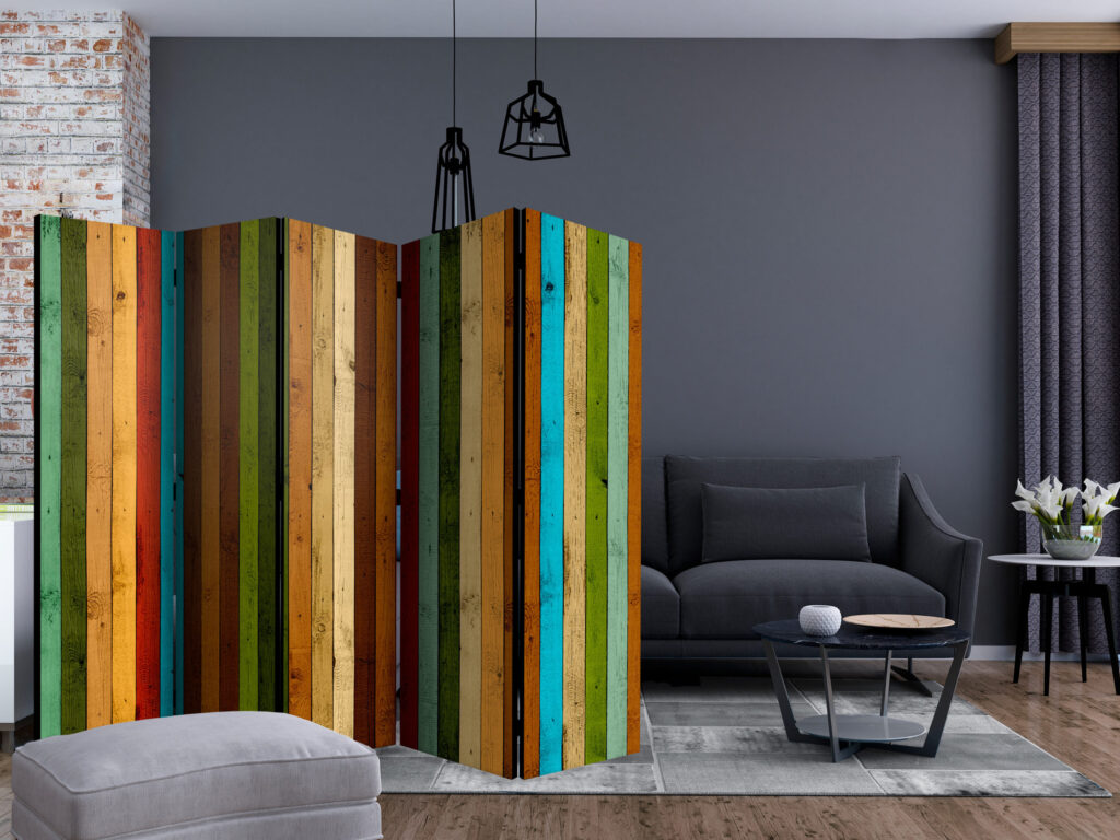 Vouwscherm - Wooden rainbow II [Room Dividers] - Afbeelding 2