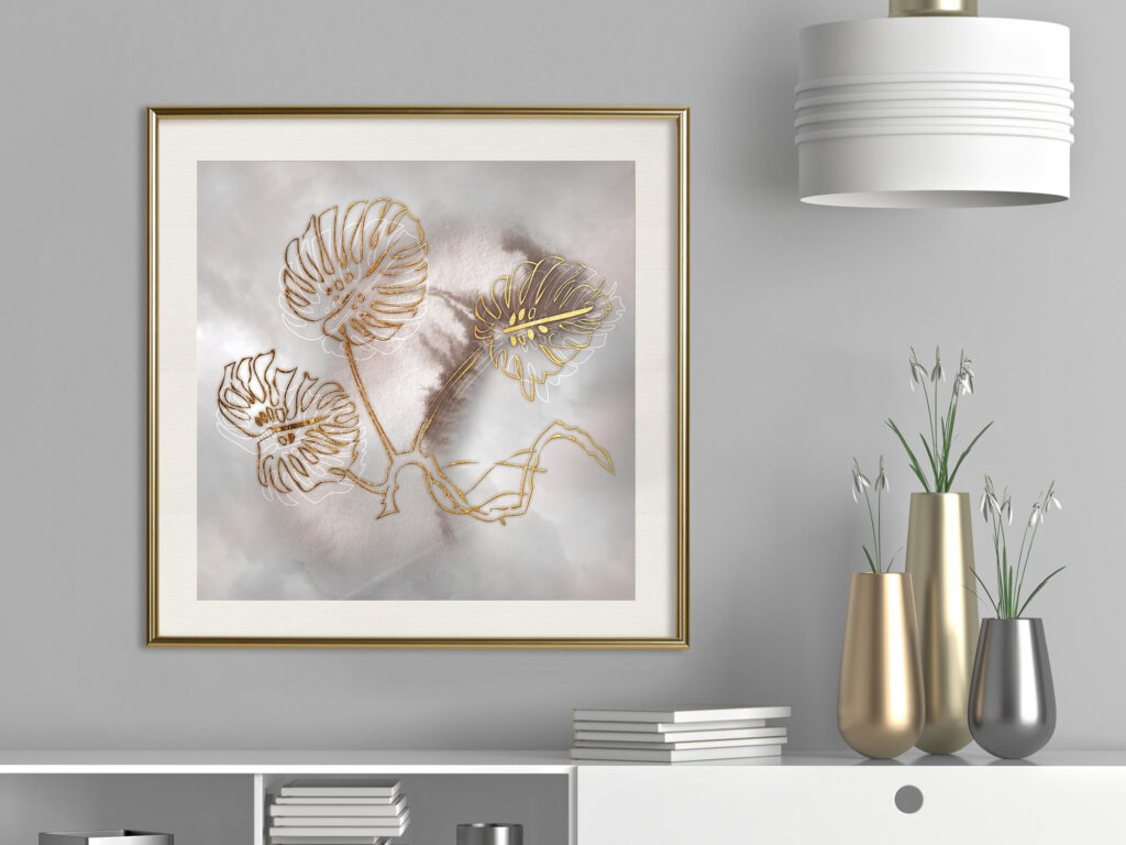Golden Monstera Leaves - Afbeelding 8