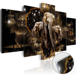 Afbeelding op acrylglas - Brown Elephants [Glass]