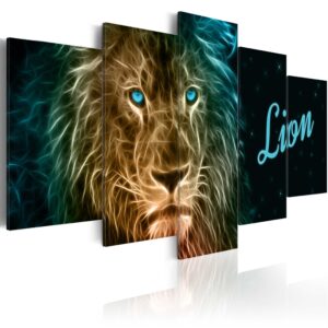 Schilderij - Gold lion