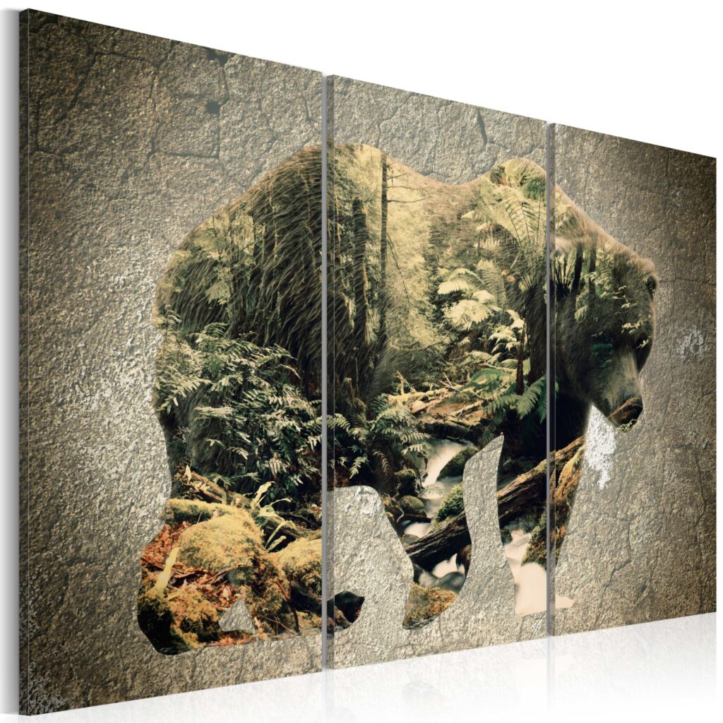 Schilderij - The Bear in the Forest
