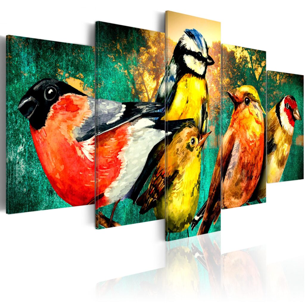 Schilderij - Birds Meeting