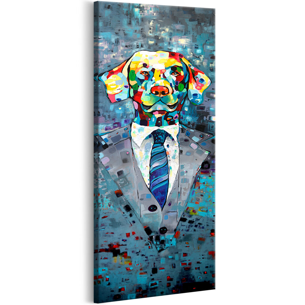 Schilderij - Dog in a Suit