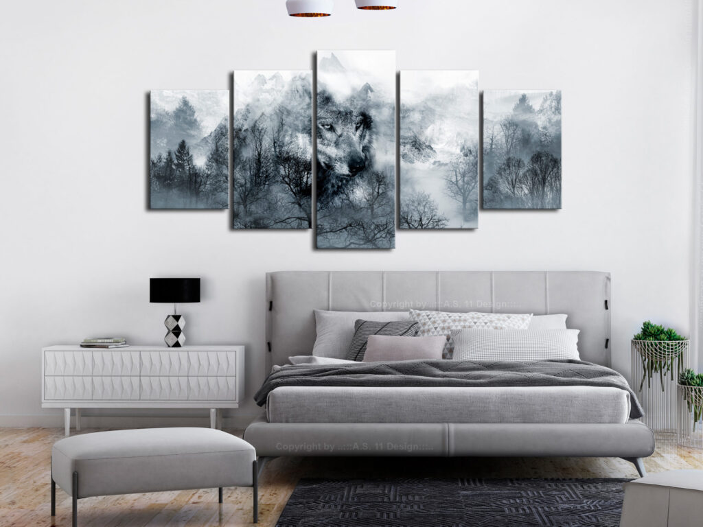 Schilderij - Mountain Predator (5 Parts) Wide - Afbeelding 2