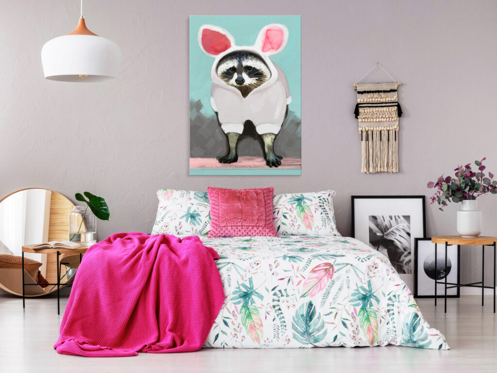 Schilderij - Raccoon or Hare? (1 Part) Vertical - Afbeelding 2