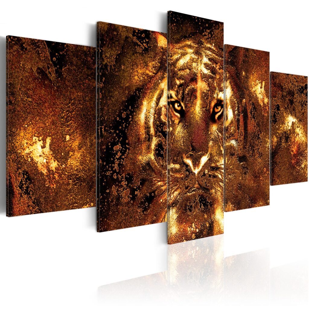 Schilderij - Golden Tiger