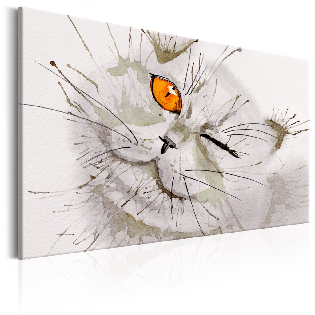 Schilderij - Grey Cat