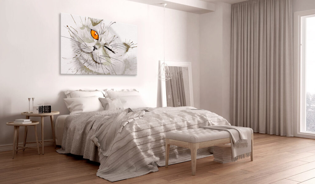 Schilderij - Grey Cat - Afbeelding 2