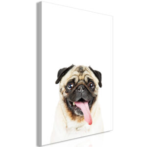 Schilderij - Pug (1 Part) Vertical