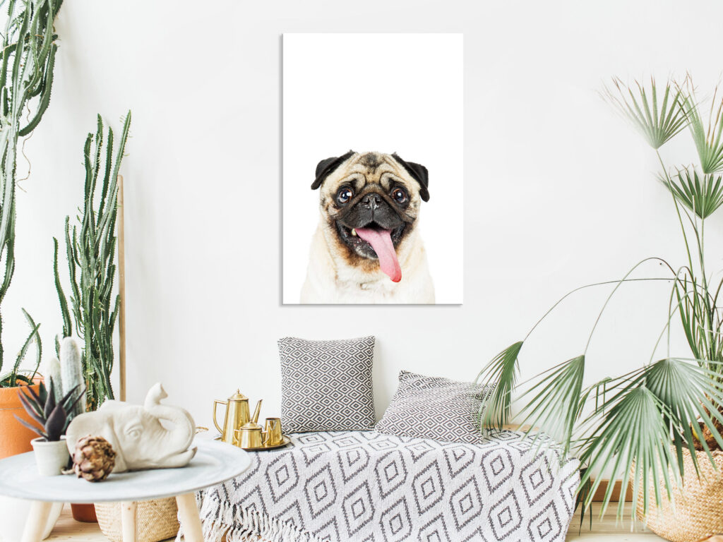 Schilderij - Pug (1 Part) Vertical - Afbeelding 2