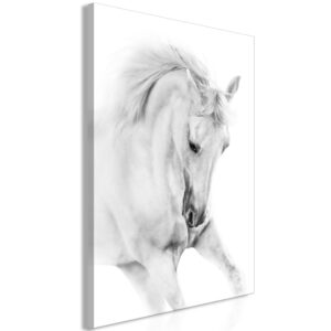 Schilderij - White Horse (1 Part) Vertical