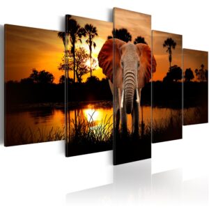 Schilderij - Lake of the Setting Sun