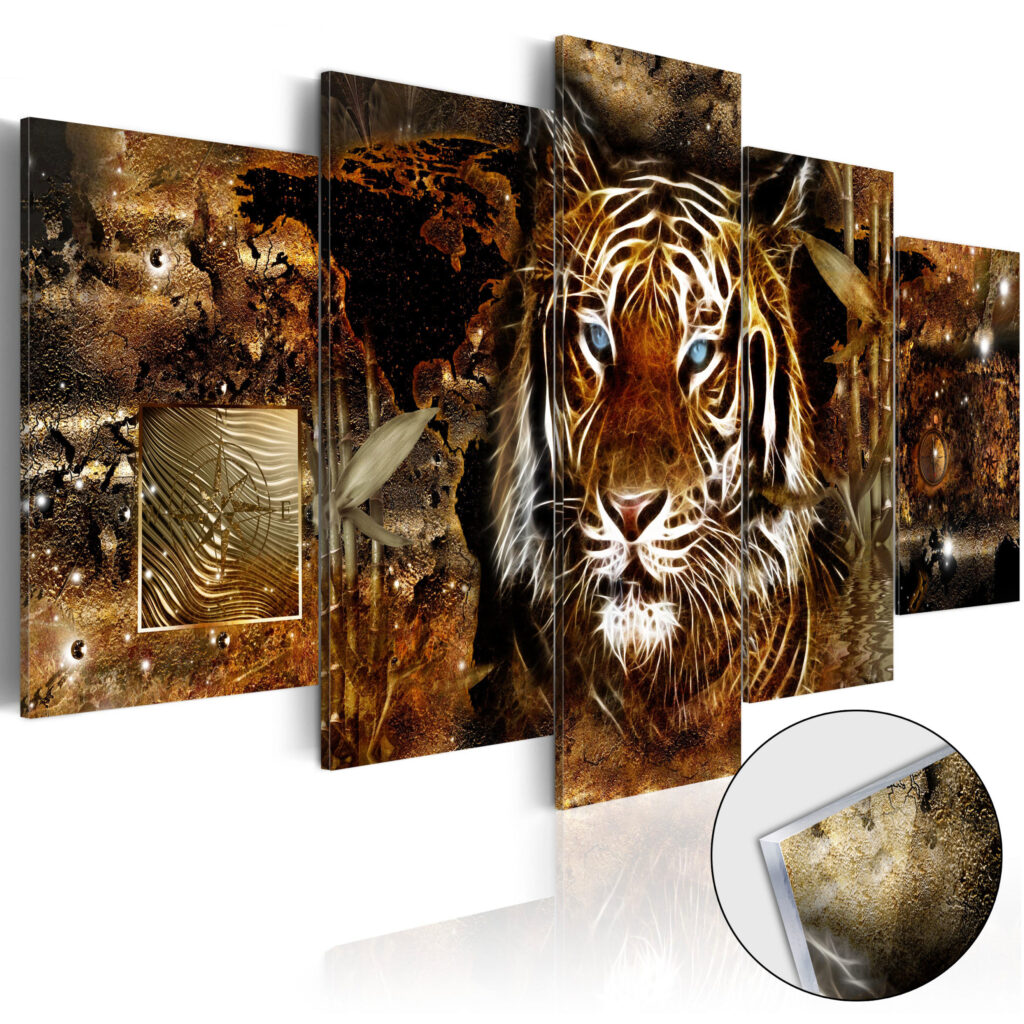 Afbeelding op acrylglas - Golden Jungle [Glass]