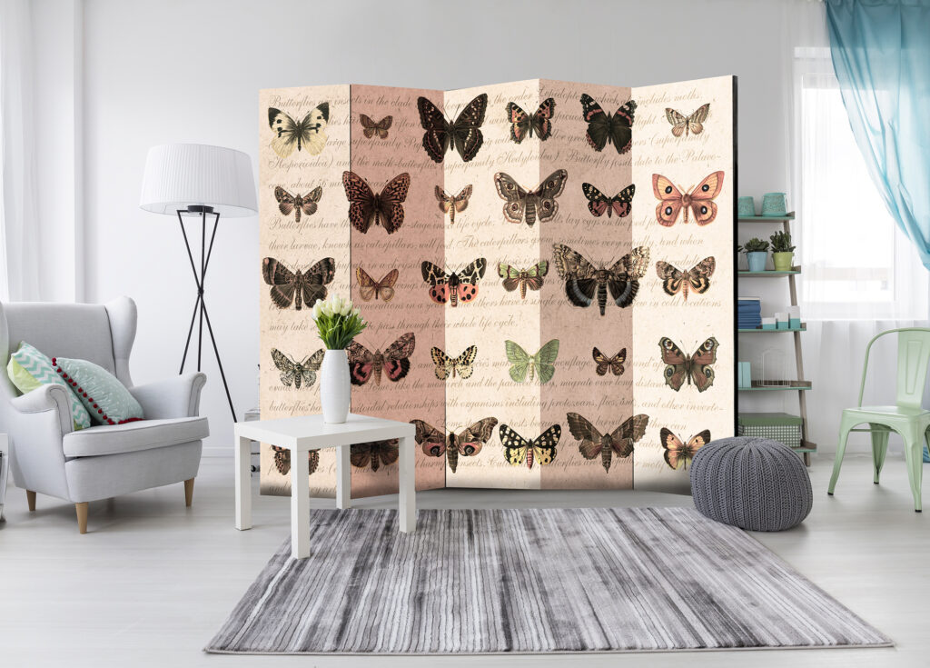 Vouwscherm - Retro Style: Butterflies II [Room Dividers] - Afbeelding 2