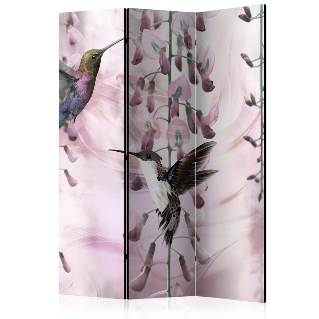 Vouwscherm - Flying Hummingbirds (Pink) [Room Dividers]