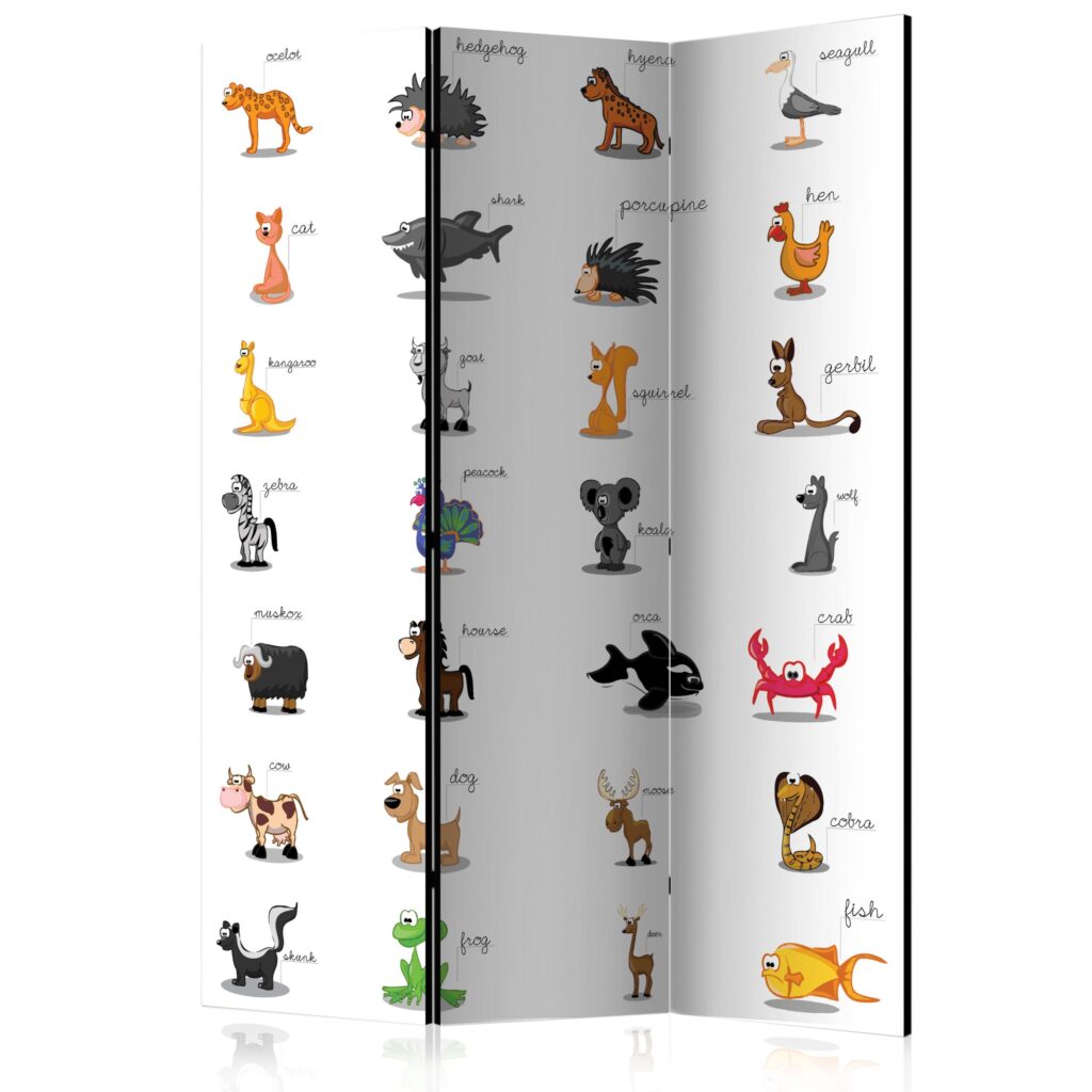 Vouwscherm - Learning by playing (animals) [Room Dividers]