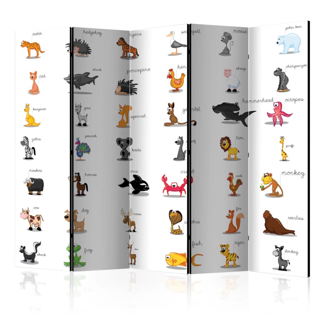 Vouwscherm - Learning by playing (animals) II [Room Dividers]