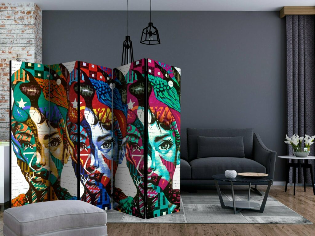 Vouwscherm - Colorful Faces II [Room Dividers] - Afbeelding 2