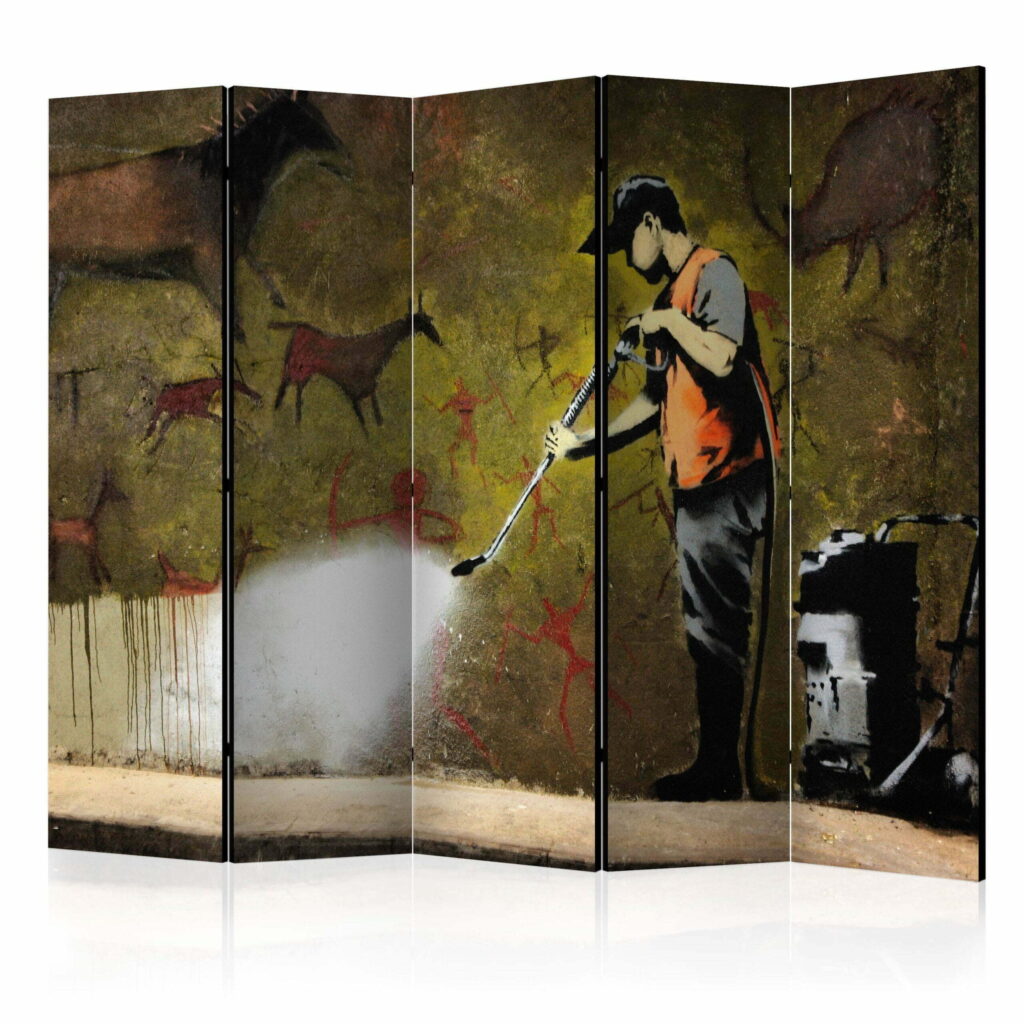 Vouwscherm - Banksy - Cave Painting II [Room Dividers]