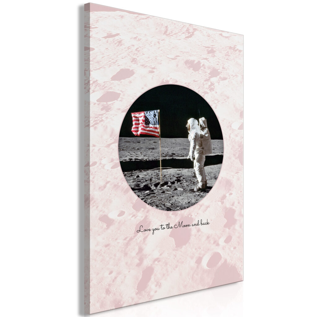 Schilderij - Love You to the Moon and Back (1 Part) Vertical